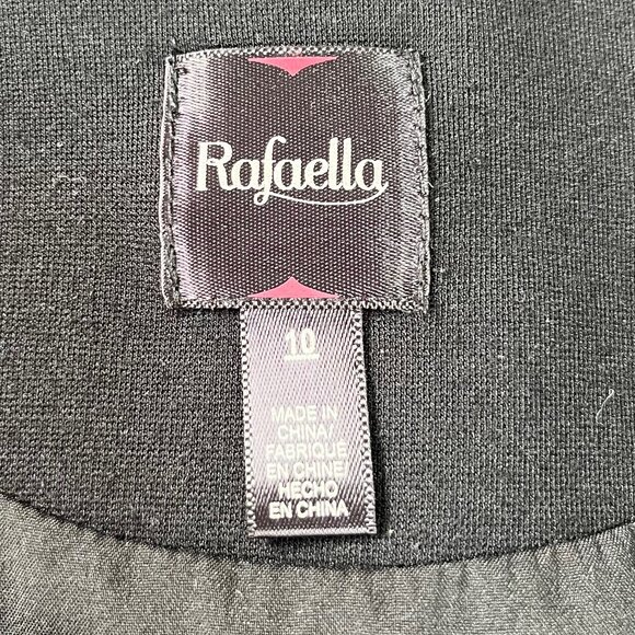 Rafaella Moto Jacket Womens Size 10 Black New Faux Leather Modern Tapestry - Picture 6 of 10